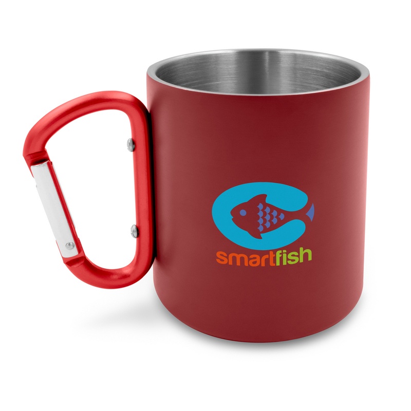 Cană din oțel inoxidabil reciclat 280 ml cu clemă tip carabină | Pari 4 Cană din oțel inoxidabil reciclat 280 ml cu clemă tip carabină | Pari - imagine 4