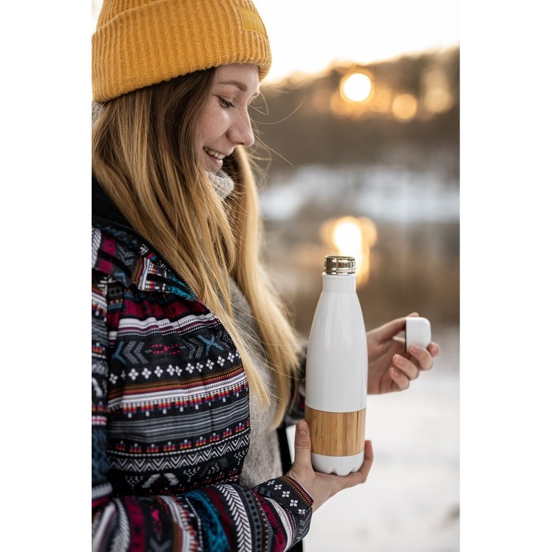 Sticlă termos 500 ml cu detaliu din bambus | Blake 3 Sticlă termos 500 ml cu detaliu din bambus | Blake - imagine 3