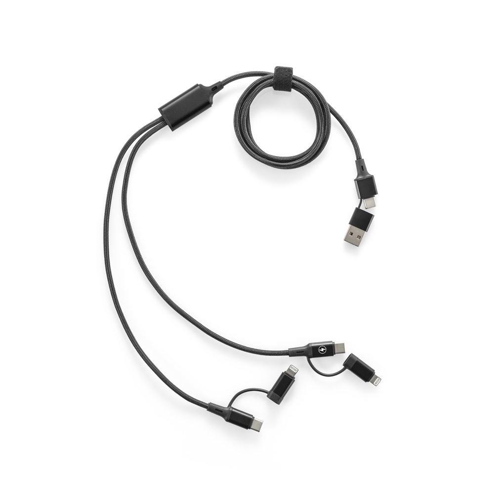 HI BERTOZZI. Cablu USB 6-în-1 super-rapid, fabricat din aluminiu reciclat (20%) și PET reciclat (4%) 2 HI BERTOZZI. Cablu USB 6-în-1 super-rapid, fabricat din aluminiu reciclat (20%) și PET reciclat (4%) - imagine 2