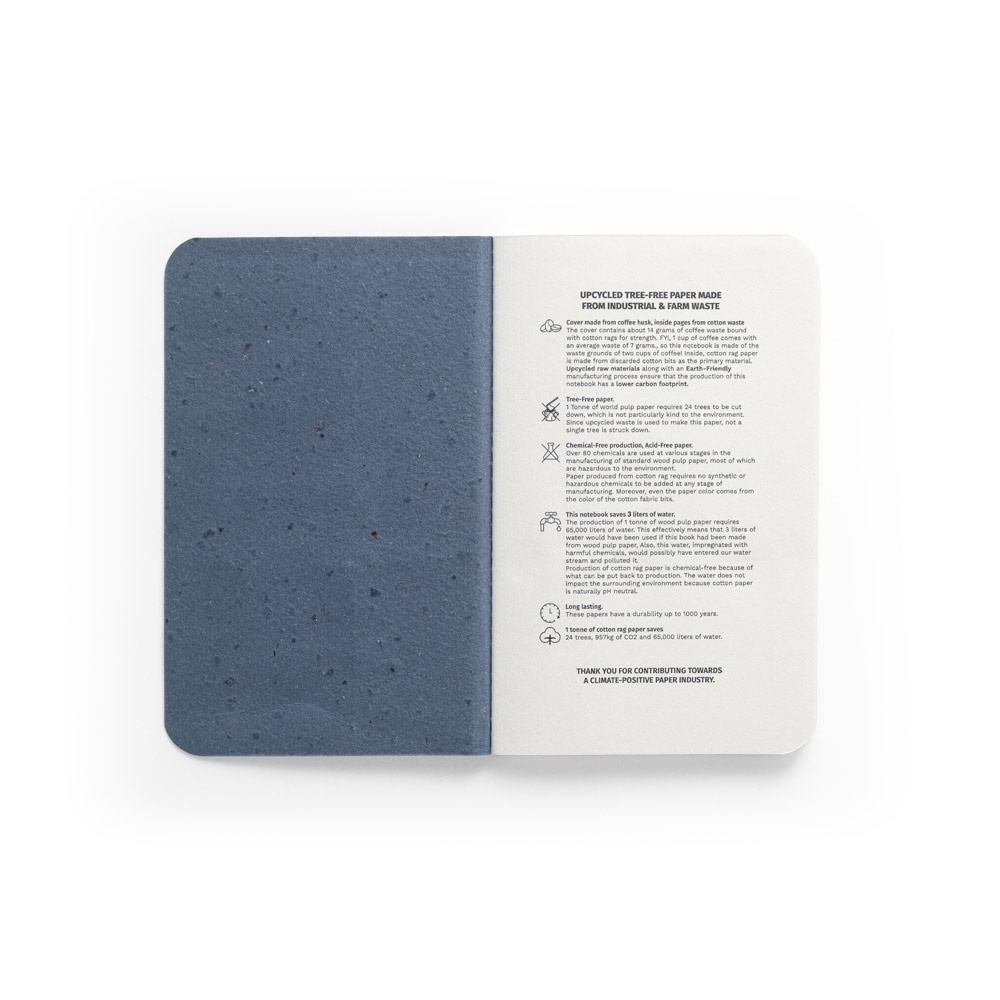 HI COFFEEPAD SOFT. Blocnotes A6 cu copertă flexibilă realizată din deșeuri de coji de cafea (65%) 4 HI COFFEEPAD SOFT. Blocnotes A6 cu copertă flexibilă realizată din deșeuri de coji de cafea (65%) - imagine 4
