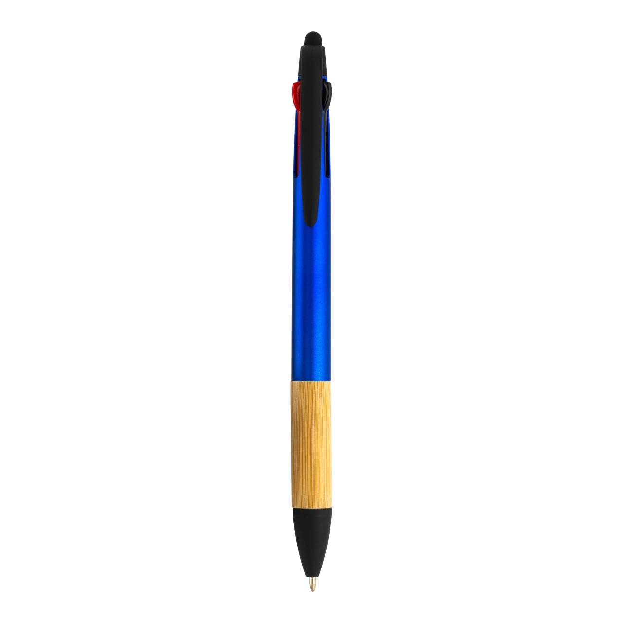 Pix cu clic din plastic cu 3 rezerve, cu ecran tactil din cauciuc, mâner din bambus 2 Pix cu clic din plastic cu 3 rezerve, cu ecran tactil din cauciuc, mâner din bambus - imagine 2