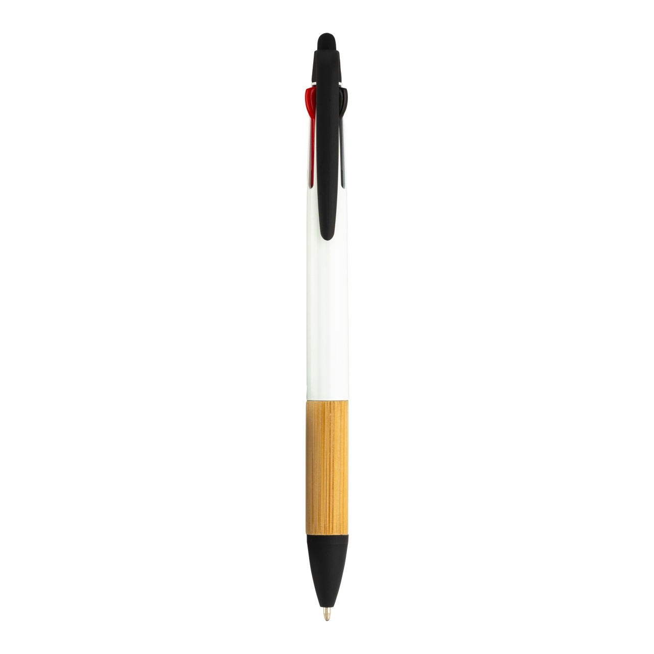Pix cu clic din plastic cu 3 rezerve, cu ecran tactil din cauciuc, mâner din bambus 5 Pix cu clic din plastic cu 3 rezerve, cu ecran tactil din cauciuc, mâner din bambus - imagine 5