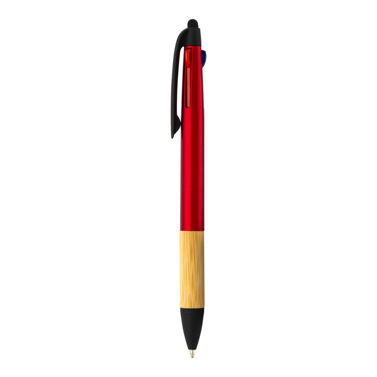 Pix cu clic din plastic cu 3 rezerve, cu ecran tactil din cauciuc, mâner din bambus 8 Pix cu clic din plastic cu 3 rezerve, cu ecran tactil din cauciuc, mâner din bambus - imagine 8