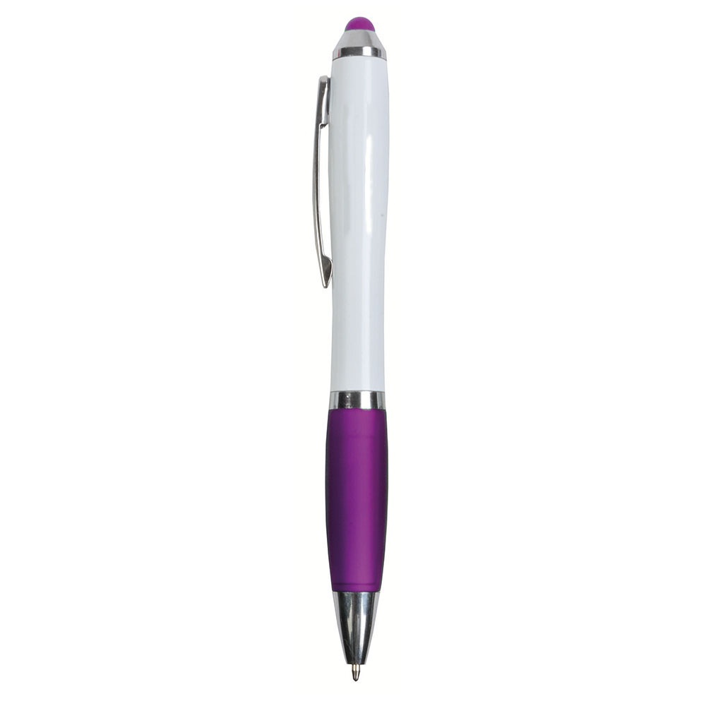 Pix rotativ din plastic cu corp alb și mâner cauciucat colorat 9 Pix rotativ din plastic cu corp alb și mâner cauciucat colorat - imagine 9
