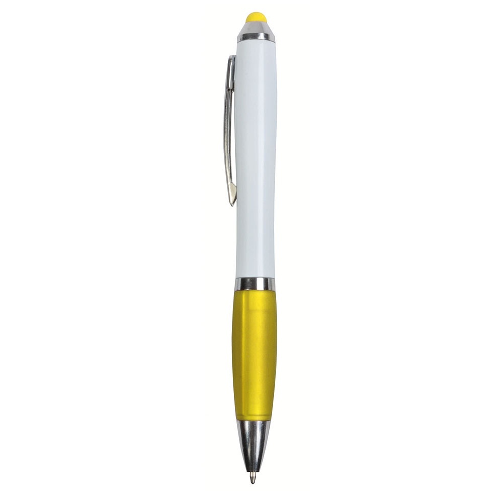 Pix rotativ din plastic cu corp alb și mâner cauciucat colorat 11 Pix rotativ din plastic cu corp alb și mâner cauciucat colorat - imagine 11
