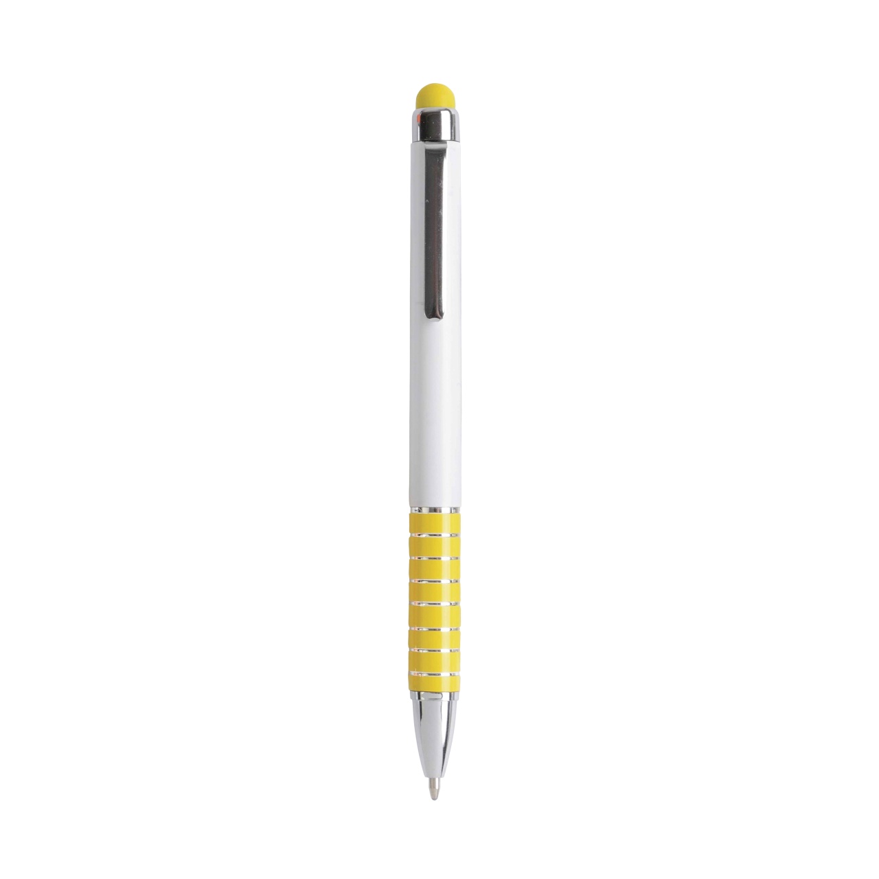Stilou rotativ cu corp din plastic alb și mâner din aluminiu colorat, în tON cu ecranul tactil 4 Stilou rotativ cu corp din plastic alb și mâner din aluminiu colorat, în tON cu ecranul tactil - imagine 4