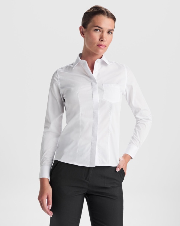 CĂMAȘĂ CU MÂNECĂ LUNGĂ SOFIA WOMAN - 65% poliester / 35% bumbac, poplin, 130 g/m². 6 CĂMAȘĂ CU MÂNECĂ LUNGĂ SOFIA WOMAN - 65% poliester / 35% bumbac, poplin, 130 g/m². - imagine 6