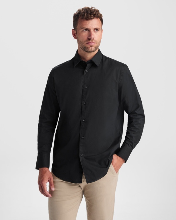 CĂMAȘĂ MOSCU - 97% bumbac, poplin / 3% spandex, 140 g/m². 6 CĂMAȘĂ MOSCU - 97% bumbac, poplin / 3% spandex, 140 g/m². - imagine 6