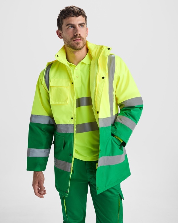 PARKA CU VIZIBILITATE RIDICATĂ MERAK - Material: 100% poliester 300d laminatcăptușeală: 100% poliesterumplutură: 100% poliester395g/m² 7 PARKA CU VIZIBILITATE RIDICATĂ MERAK - Material: 100% poliester 300d laminatcăptușeală: 100% poliesterumplutură: 100% poliester395g/m² - imagine 7