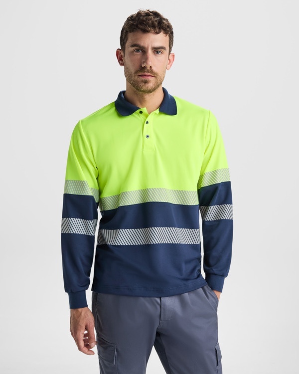 TRICOU POLO CU MÂNECI LUNGI CU VIZIBILITATE RIDICATĂ VEGA - 100% poliester ochi de pasăre, 170 g/m². 5 TRICOU POLO CU MÂNECI LUNGI CU VIZIBILITATE RIDICATĂ VEGA - 100% poliester ochi de pasăre, 170 g/m². - imagine 5