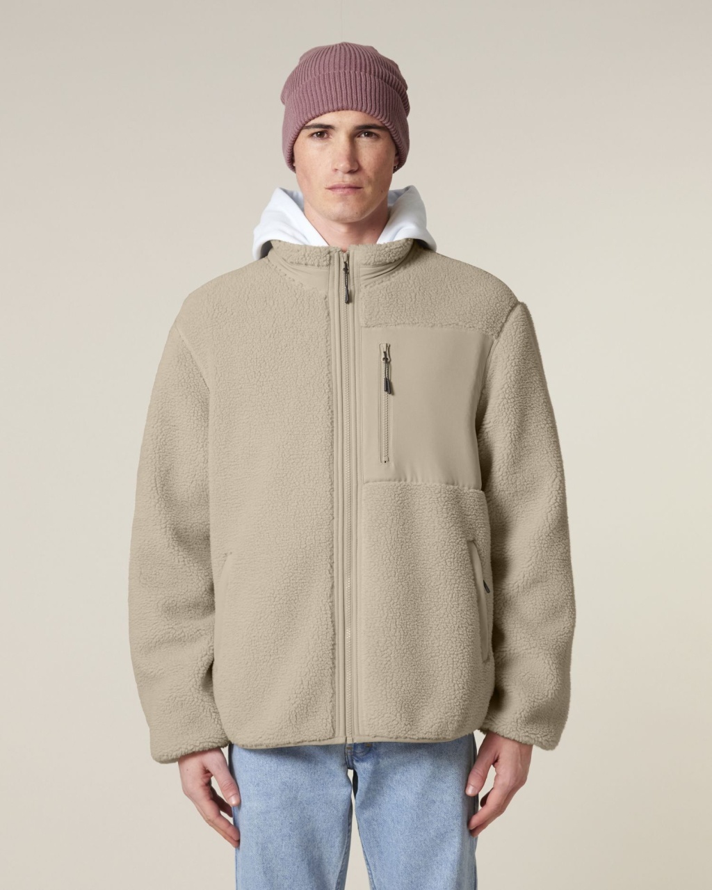 ST/ST Brooker - Jachetă unisex cu croială relaxată din sherpa 16 ST/ST Brooker - Jachetă unisex cu croială relaxată din sherpa - imagine 16