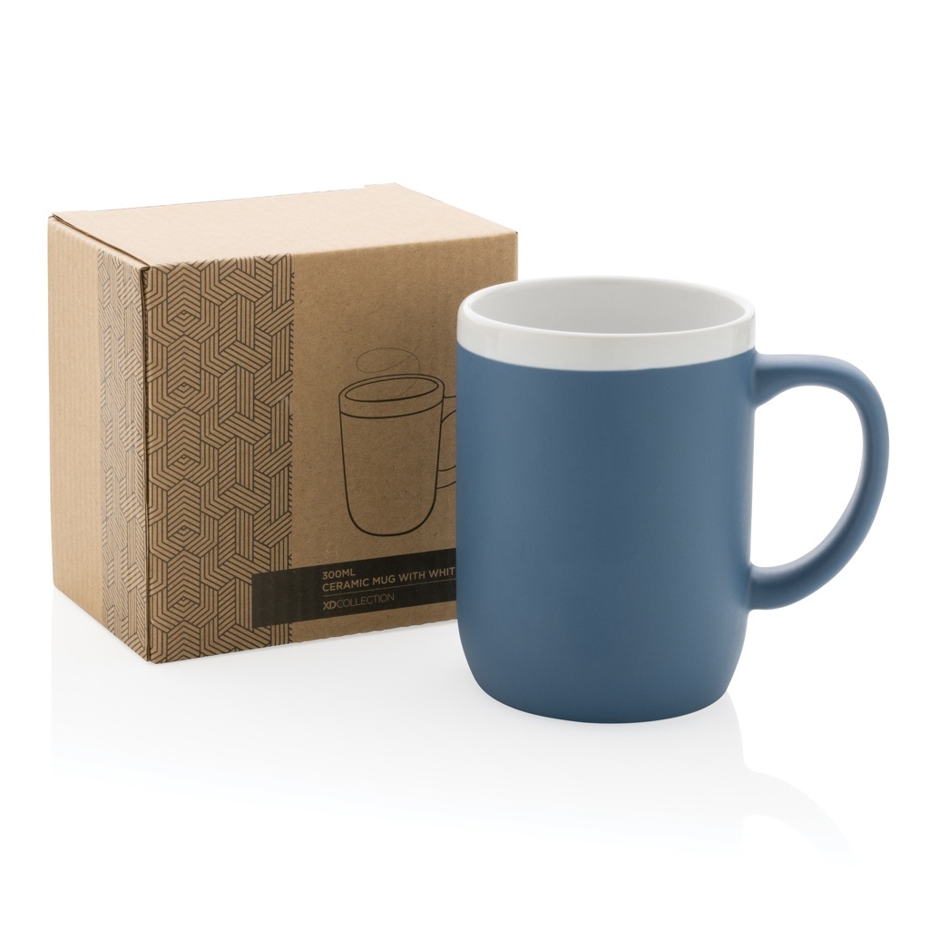 Cană ceramică cu margine albă 300 ml 10 Cană ceramică cu margine albă 300 ml - imagine 10