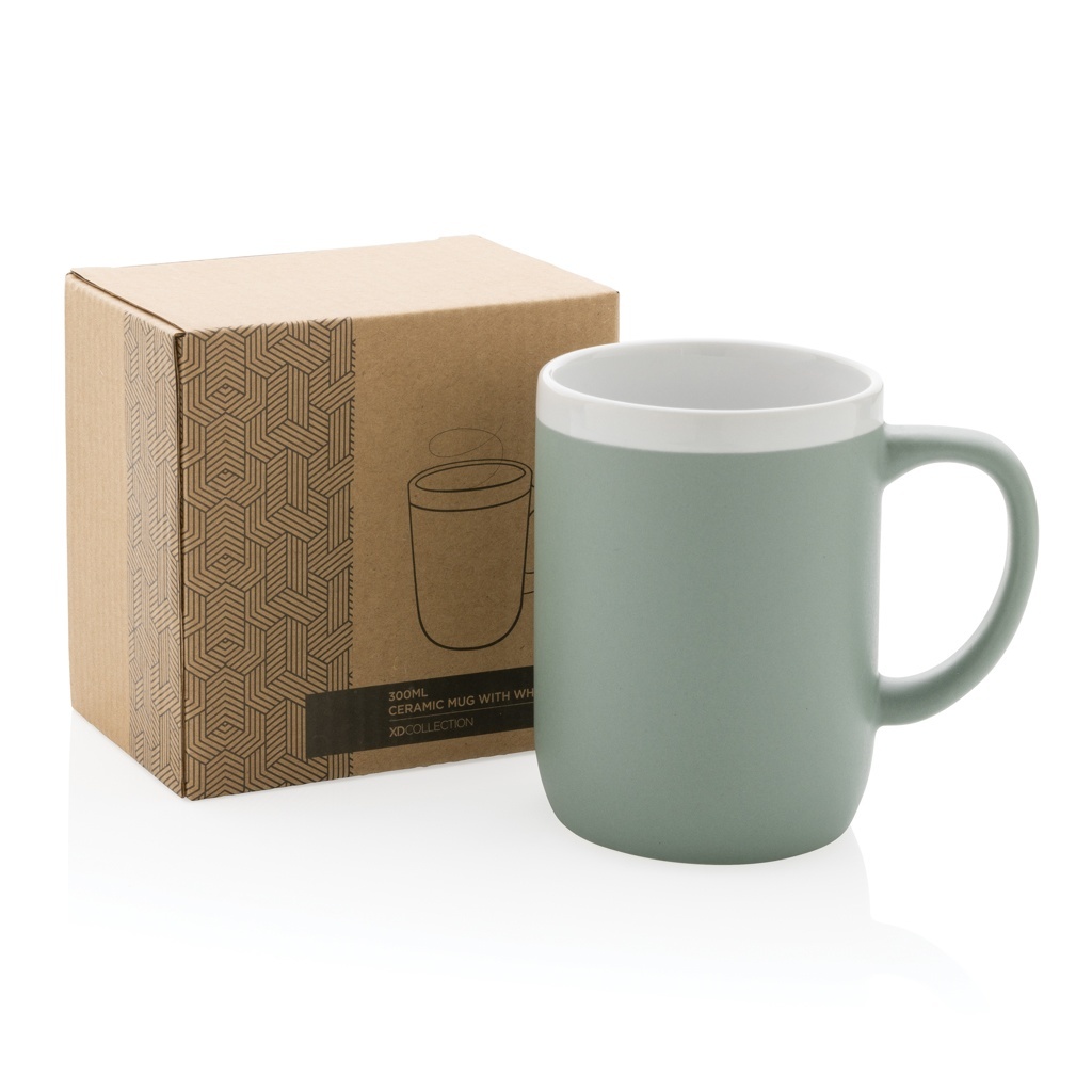 Cană ceramică cu margine albă 300 ml 13 Cană ceramică cu margine albă 300 ml - imagine 13