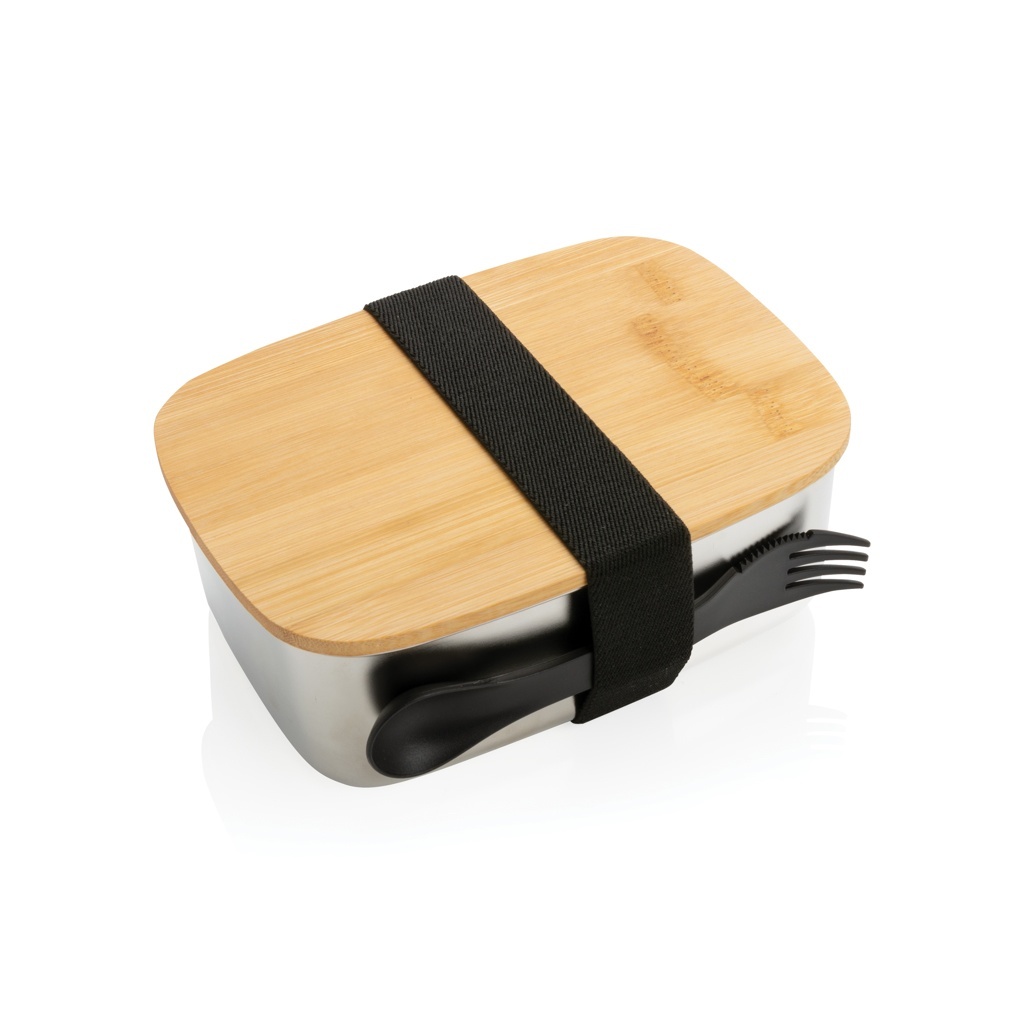 XD Cutie de prânz din oțel inoxidabil cu capac și spork din bambus 2 XD Cutie de prânz din oțel inoxidabil cu capac și spork din bambus - imagine 2