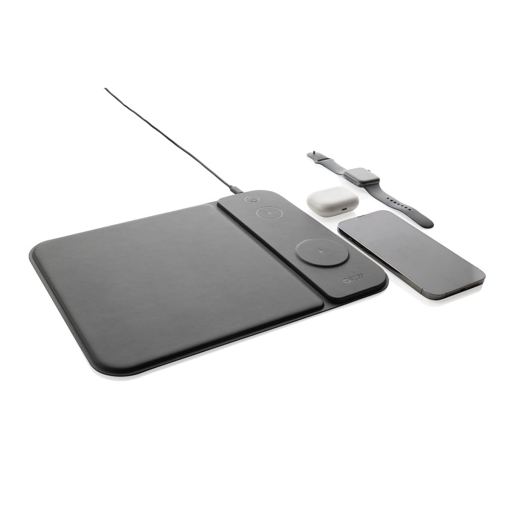 XD Mousepad Swiss Peak RCS din PU reciclat, cu încărcare 3 în 1, 15W 4 XD Mousepad Swiss Peak RCS din PU reciclat, cu încărcare 3 în 1, 15W - imagine 4