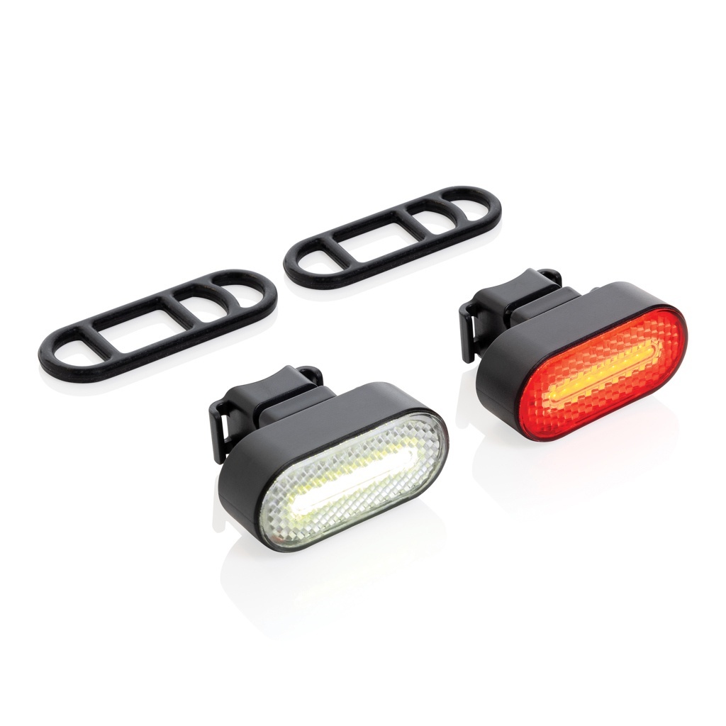 Set de lumini de bicicletă Lumino RCS din plastic reciclat, reîncărcabile prin USB 3 Set de lumini de bicicletă Lumino RCS din plastic reciclat, reîncărcabile prin USB - imagine 3