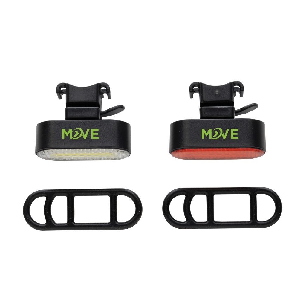 Set de lumini de bicicletă Lumino RCS din plastic reciclat, reîncărcabile prin USB 2 Set de lumini de bicicletă Lumino RCS din plastic reciclat, reîncărcabile prin USB - imagine 2