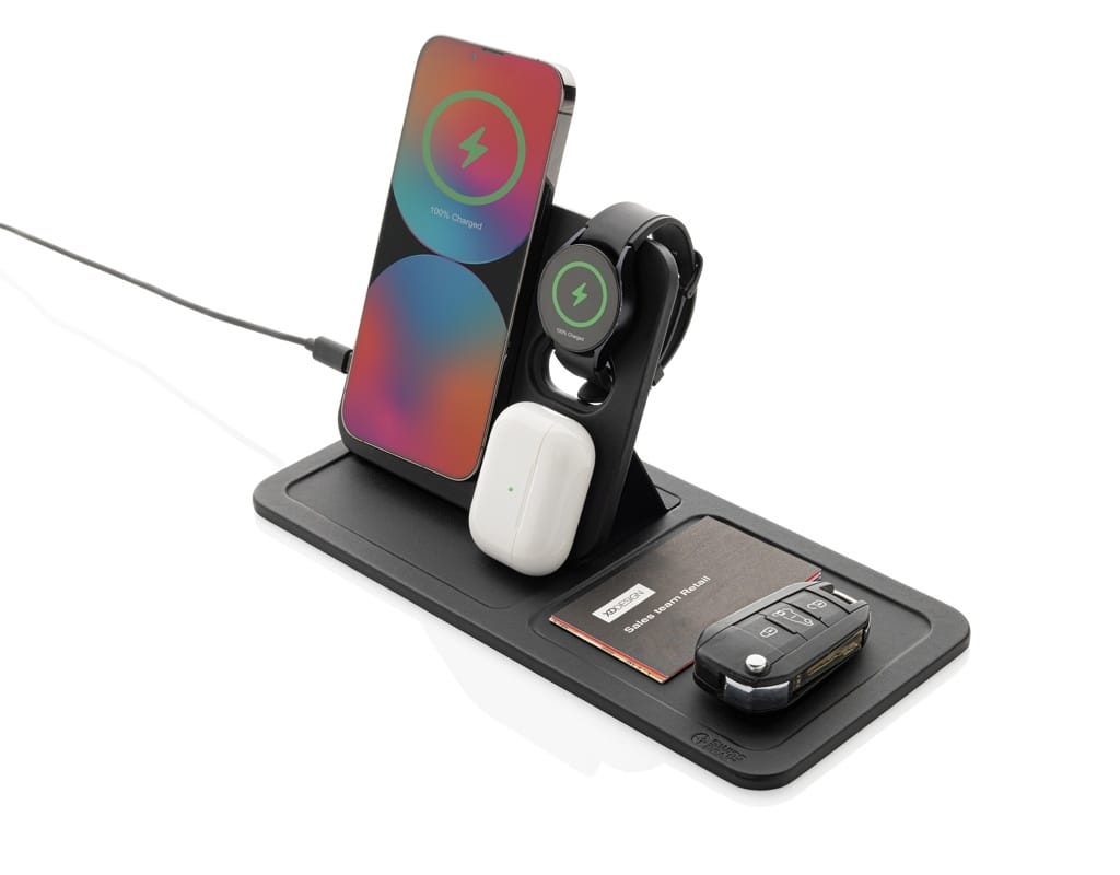 XD Tavă de birou pentru încărcător wireless Swiss Peak 3 în 1 RCS din PU reciclat 3 XD Tavă de birou pentru încărcător wireless Swiss Peak 3 în 1 RCS din PU reciclat - imagine 3