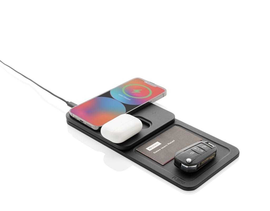 XD Tavă de birou pentru încărcător wireless Swiss Peak 3 în 1 RCS din PU reciclat 4 XD Tavă de birou pentru încărcător wireless Swiss Peak 3 în 1 RCS din PU reciclat - imagine 4
